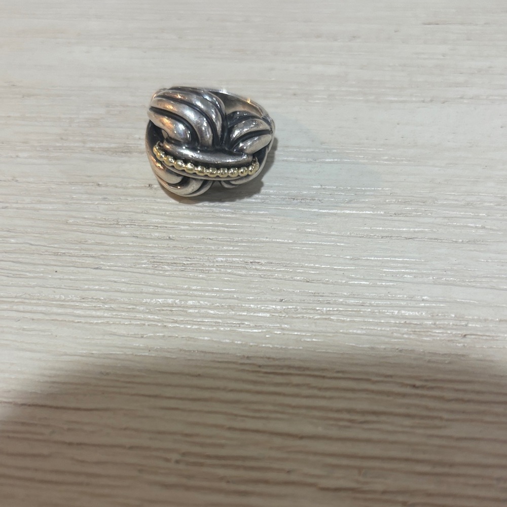 LAGOS Silver and Gold Tone Knot Ring